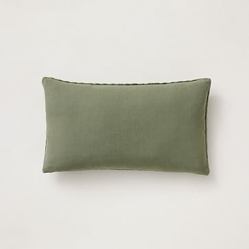 Chenille Jacquard Pillow Cover, Emerald, 12"x21" - Image 3