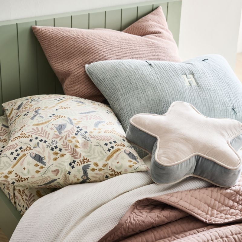 Scoop Classic Mauve Waffle Weave Organic Cotton Kids Pillow Sham - Image 1