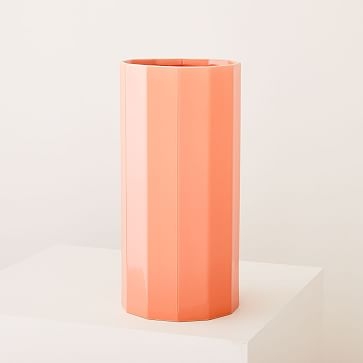 New Faceted Porcelain Vase, Straight, Azalea - Image 0