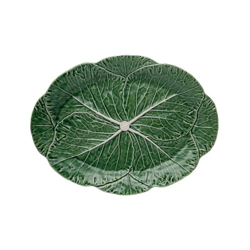 Bordallo Pinheiro Cabbage Oval Platter 17", Green - Image 0