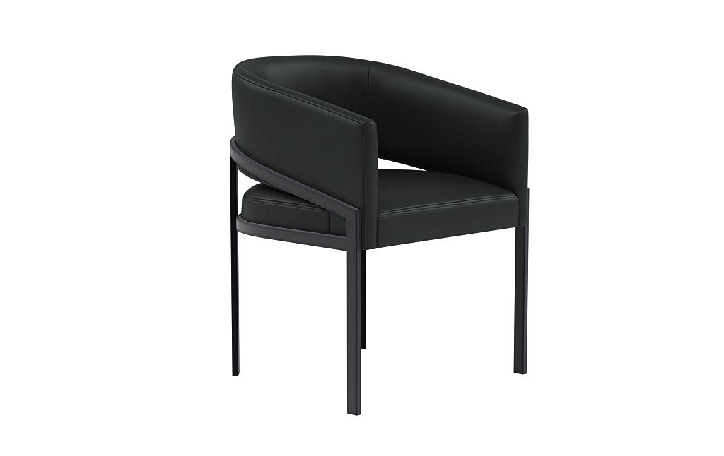 Mina Leather Metal Framed Upholstered Chair - Image 1
