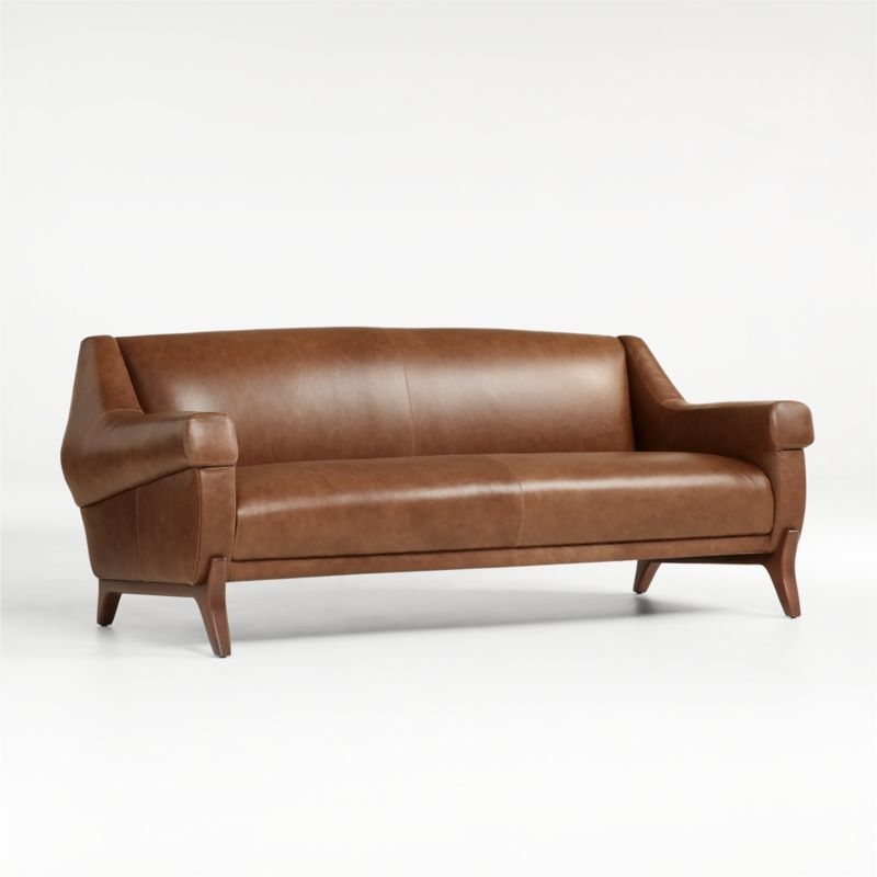 Jesper Small Space Mid-Century Leather Sofa - Image 1