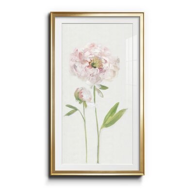 Single Stem Peony I - Picture Frame Painting Print on Paper - Image 0