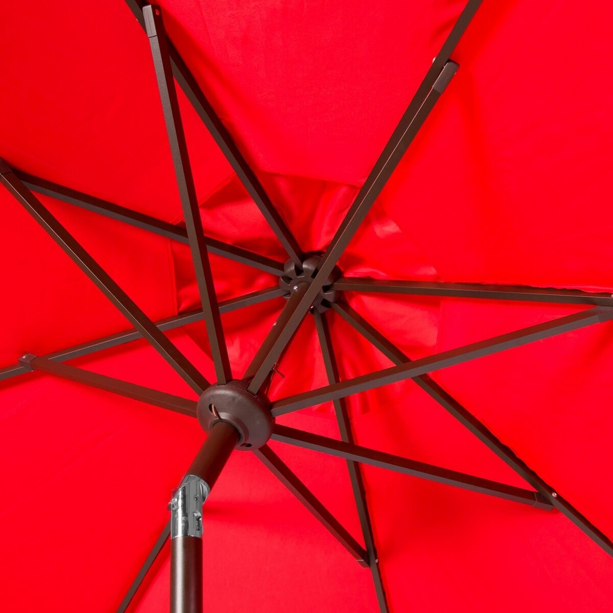 Zimmerman 11Ft Market Umbrella - Red - Safavieh - Image 2