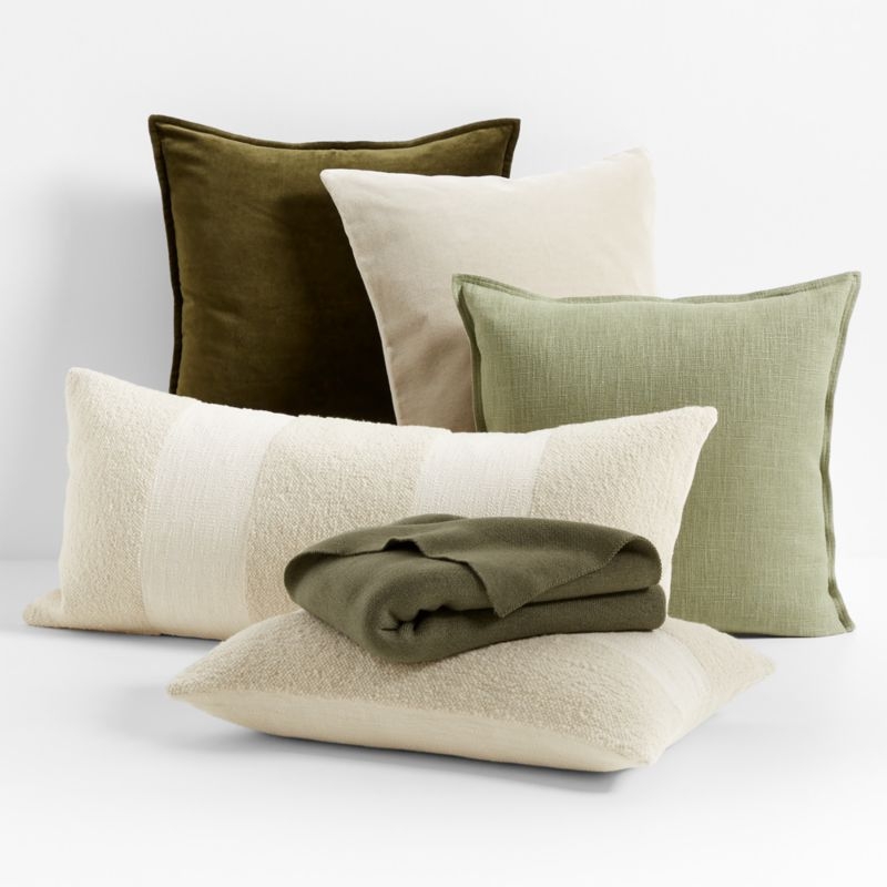 Faux Mohair Recycled 20x20 Moonbeam White Throw Pillow Cover - Image 5