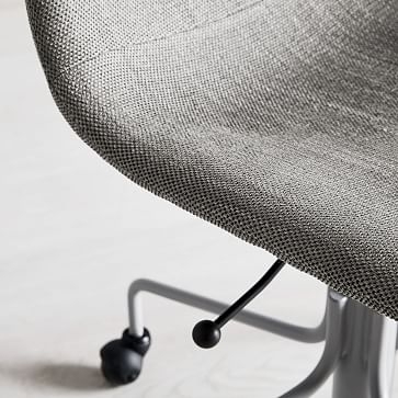 Modern Slope Upholstered Office Chair, Basketslub, Platinum - Image 3