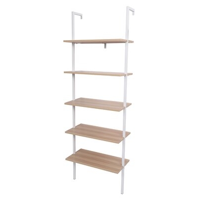 5-Tier Wood Ladder Bookcase,Brown - Image 0
