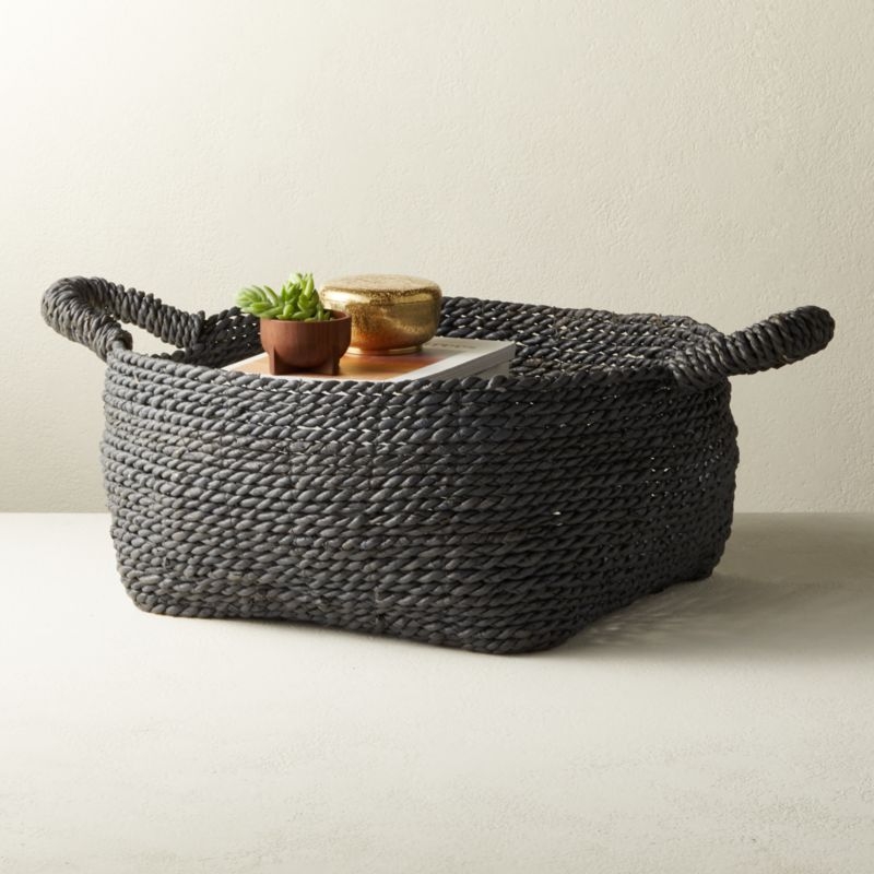 Alma Grey Basket with Handles - Image 1
