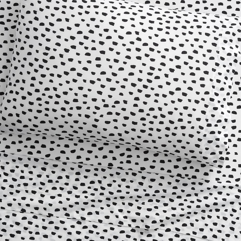 Brushstroke Dot Standard Pillowcase, Black, WE Kids - Image 0