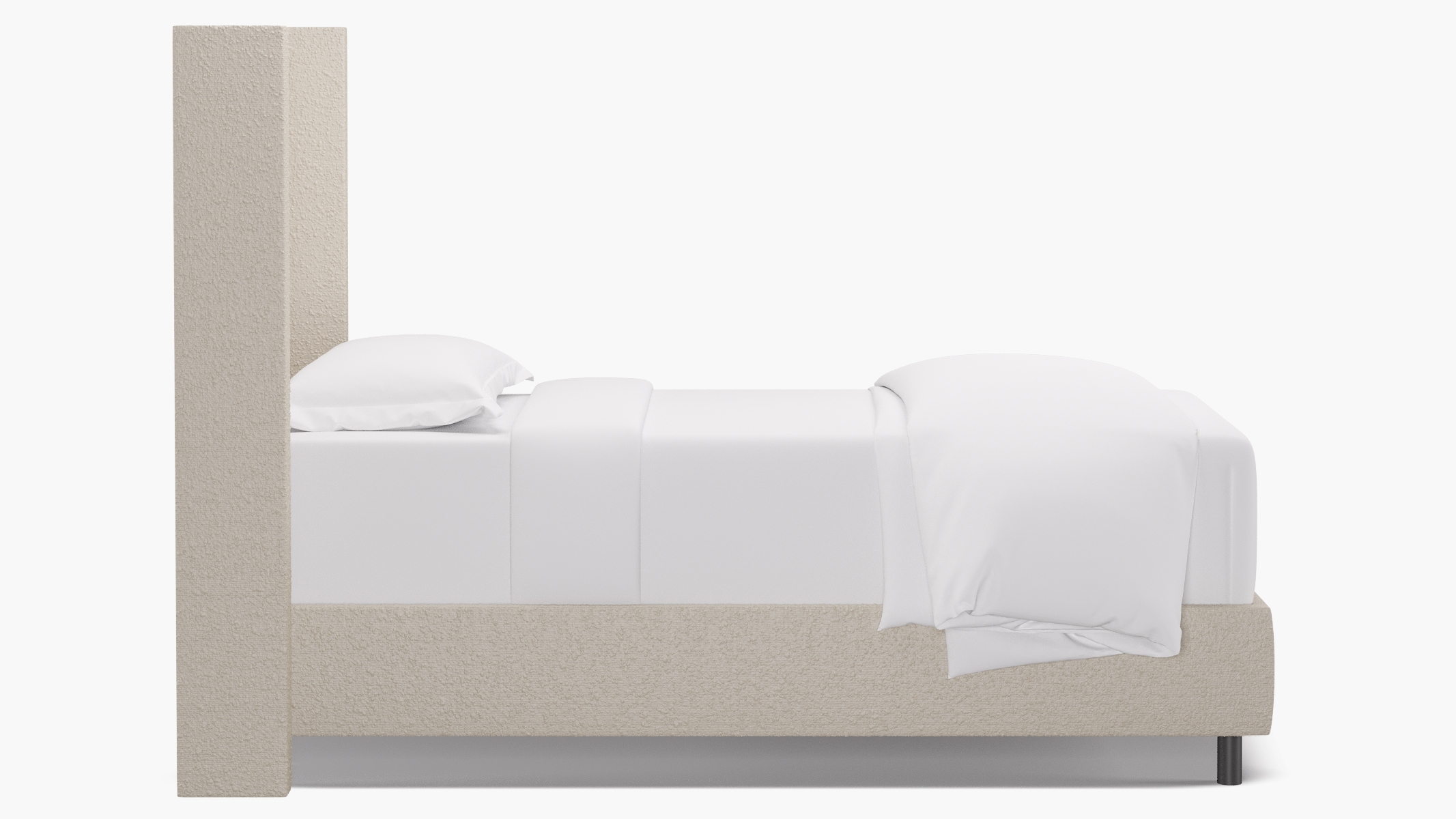 Modern Wingback Bed, Snow Bouclé, Twin - Image 5
