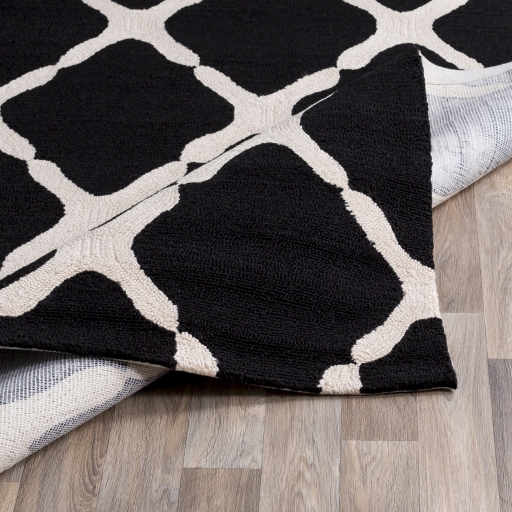 Rain Black Outdoor 2'6" x 8' Handmade Rug - Image 3