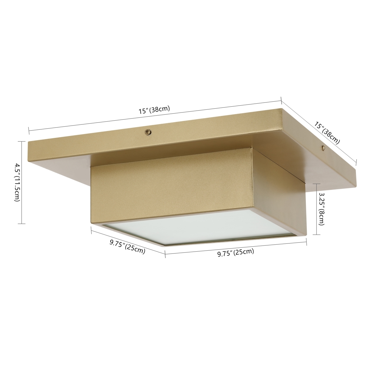 Kylin 2Lt 15" Flush Mount - Gold - Safavieh - Image 0