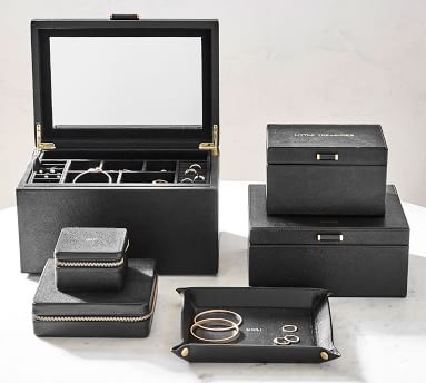 Quinn Jewelry Box, Medium 10" x 8.75", Fawn, Foil Debossed - Image 5