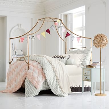Maison Canopy Bed, Queen, Gold - Image 1