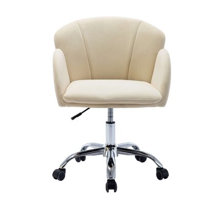 Swivel  Office Chair For Living Room/Bed Room, Modern Leisure Adjustable Office Chair  Ivory Velvet - Image 0