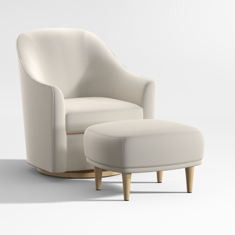 Lyric Natural Curved Nursery Swivel Nursery Glider Chair - Image 2