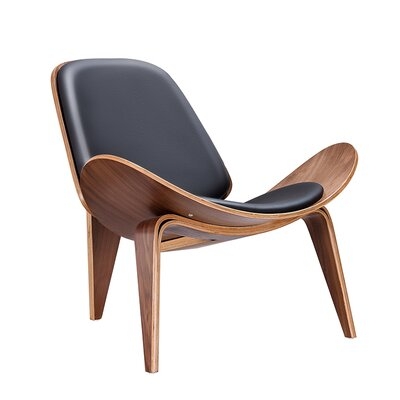 Grind Lounge Chair, Walnut & Black, 36.2" - Image 0