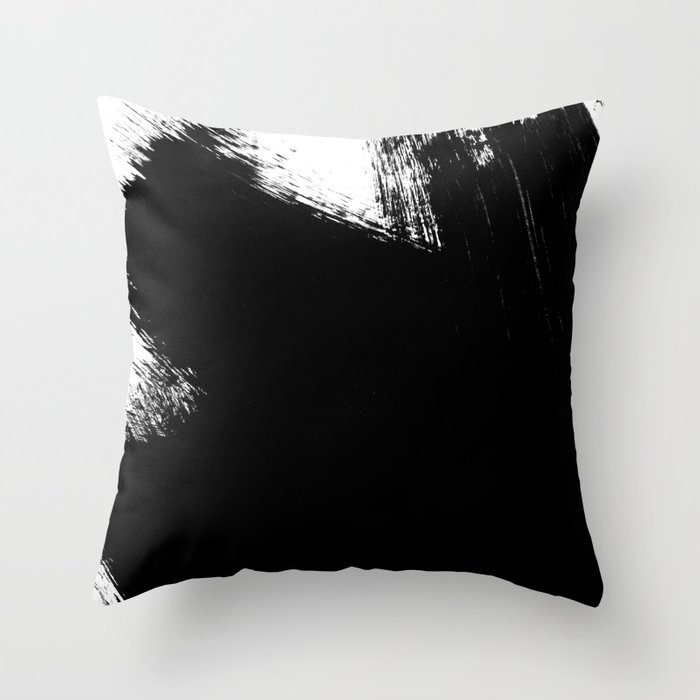 Monochrome Ink 01 Throw Pillow by The Old Art Studio - Cover (20" x 20") With Pillow Insert - Outdoor Pillow - Image 0