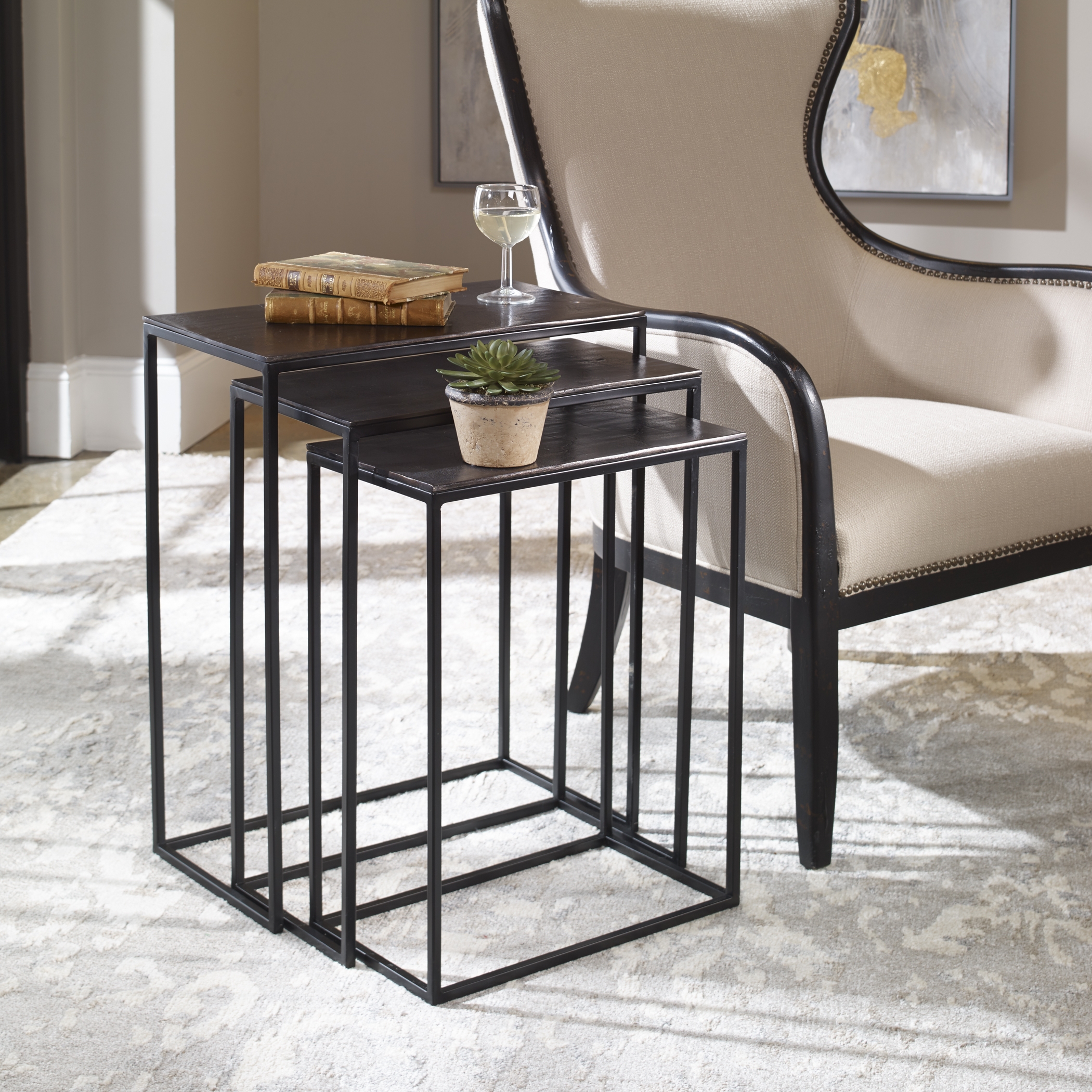 Coreene Iron Nesting Tables Set/3 - Image 2