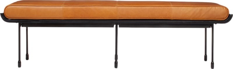 Juneau Leather and Metal Bench - Image 1