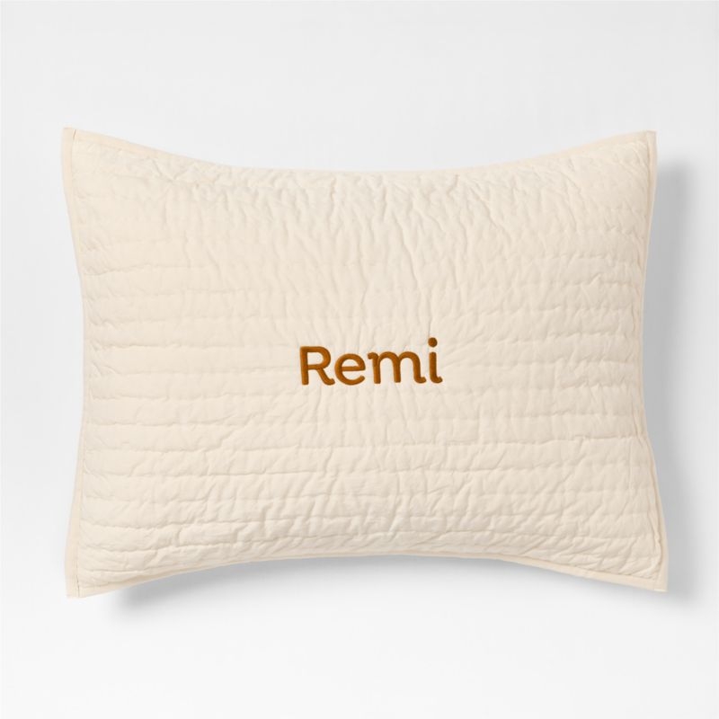 Cozy Cloud Undyed Organic Cotton Kids Quilted Pillow Sham - Image 1