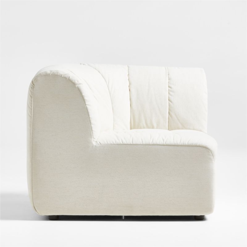 Jade Heathered Ivory Upholstered Corner Chair - Image 1
