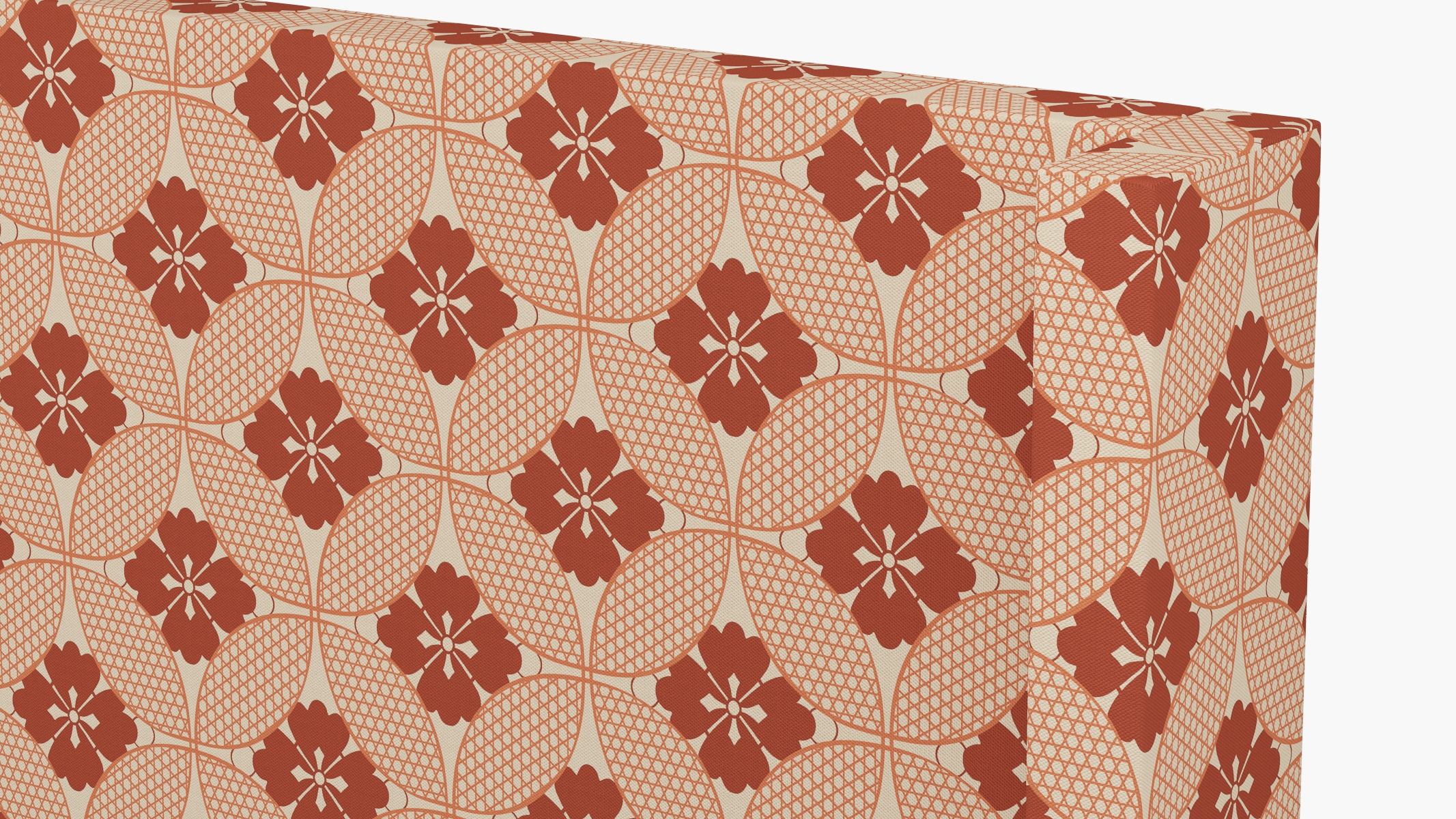 Modern Wingback Headboard, Coral Solaire, Queen - Image 2