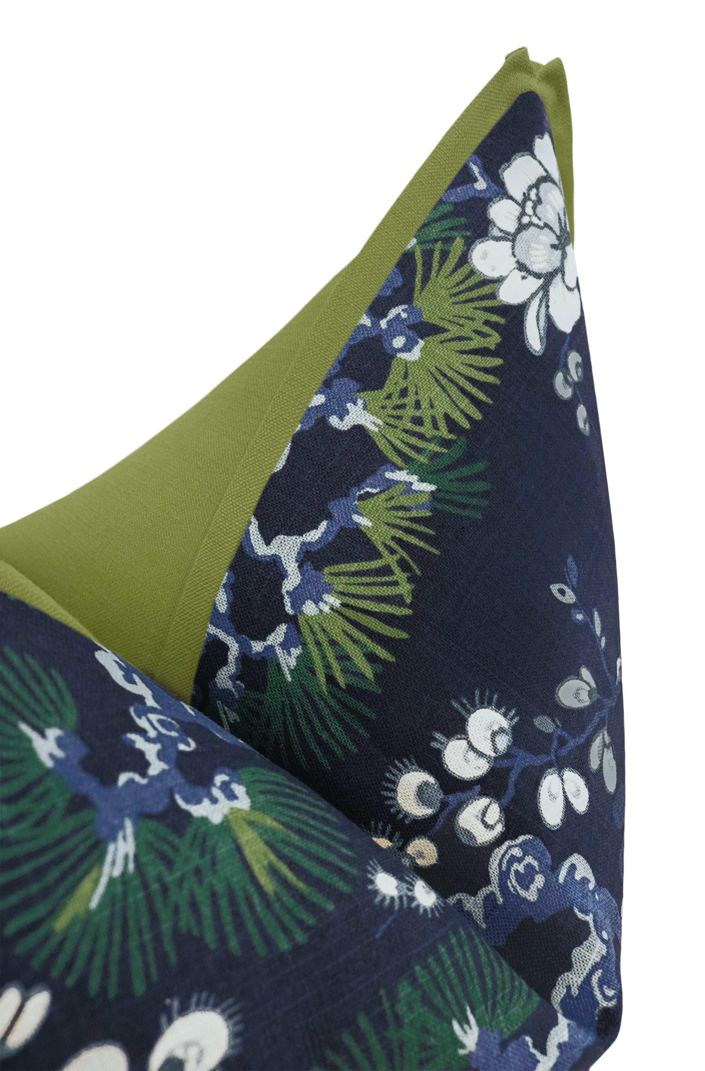 TRELLIS LINEN PRINT // NAVY BLUE | LDC - SAMPLE 4" X 4" / BUTTERFLY FLANGE / Olive - Image 0