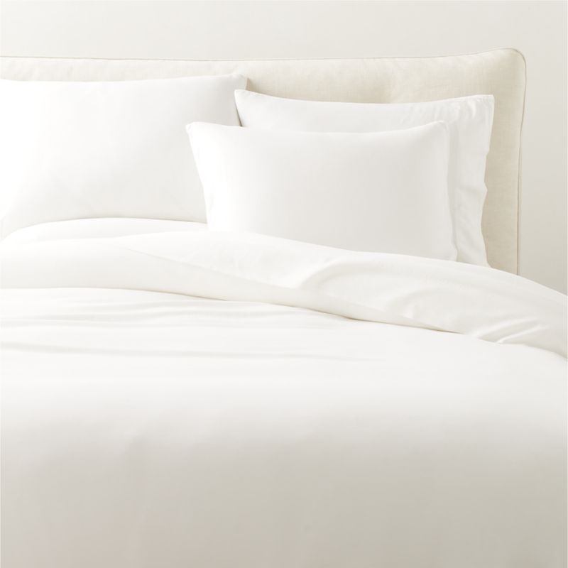 Muna Warm White Washed TENCEL™ Solid Standard Pillow Shams Set of 2 - Image 3