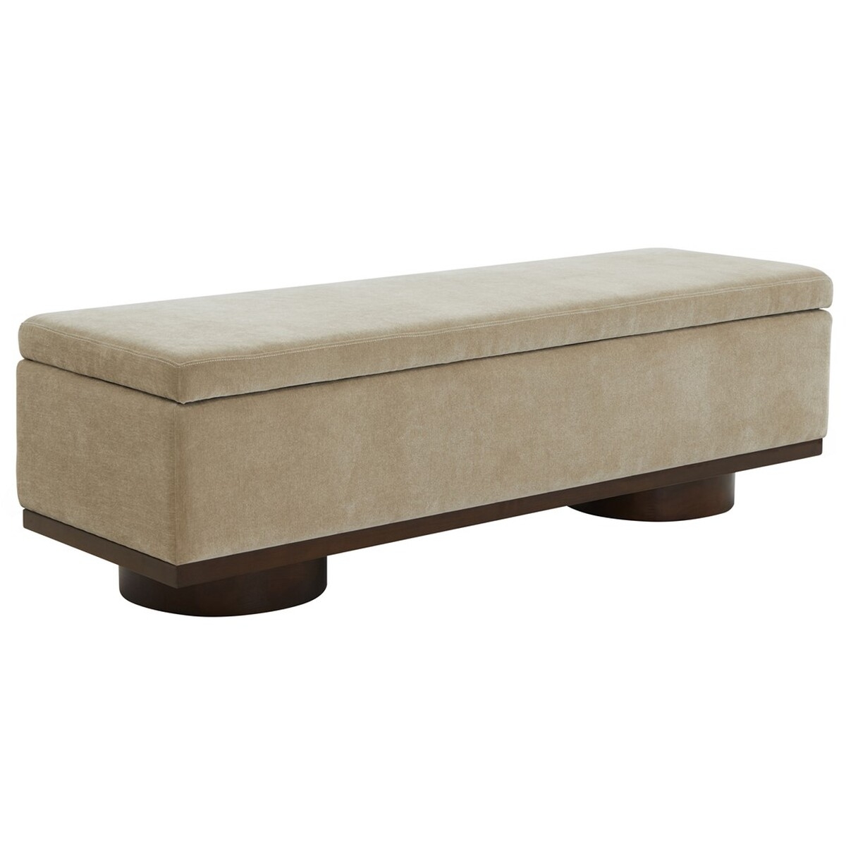 Vianna Boucle Bench - Light Brown / Walnut - Image 4