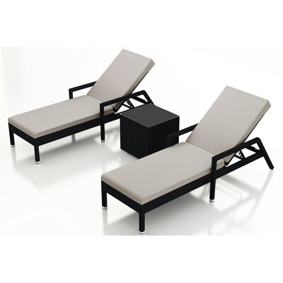 Suffern Reclining Chaise Lounge with Cushion and Table