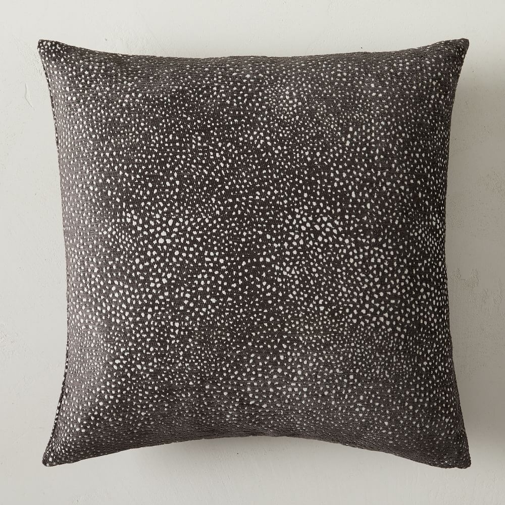 Dotted Chenille Jacquard Pillow Cover, 20"x20", Slate - Image 0