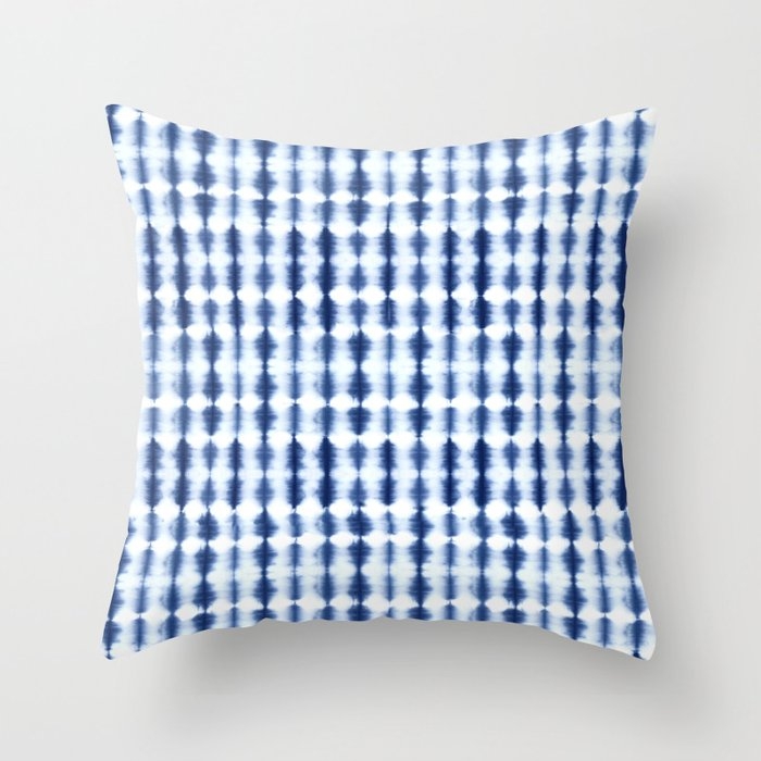 Shibori Frequency Throw Pillow by House Of Haha - Cover (18" x 18") With Pillow Insert - Indoor Pillow - Image 0