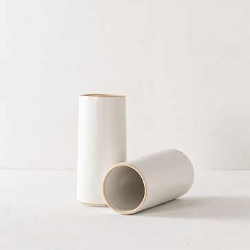 Minimal Cylinder White Vase - Image 2