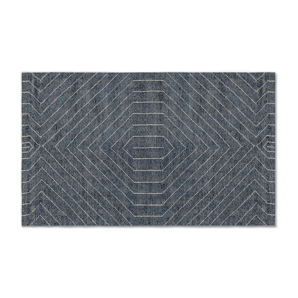 Parallel 5 x 8 Rug - Wave Blue / White - Image 0