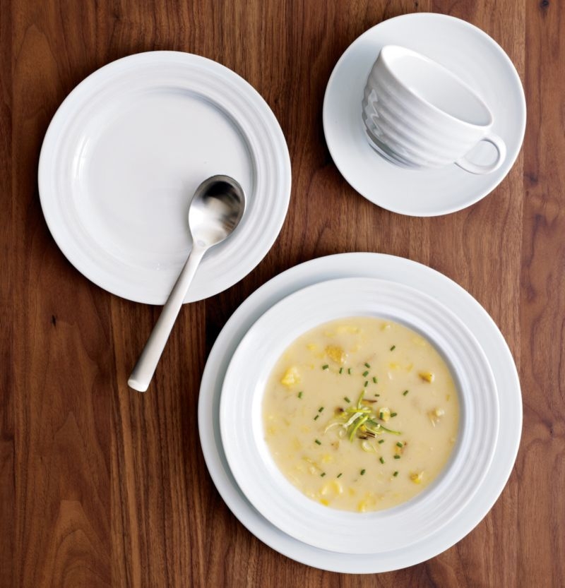 Roulette White Salad Plates, Set of 8 - Image 4