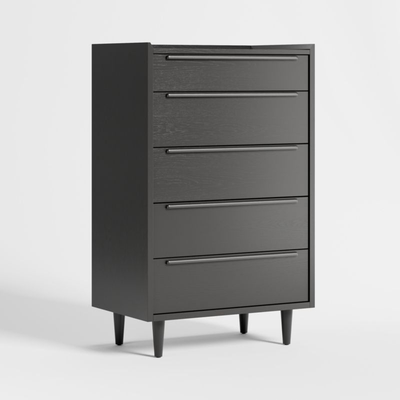 Tate Black 5-Drawer Chest - Image 1