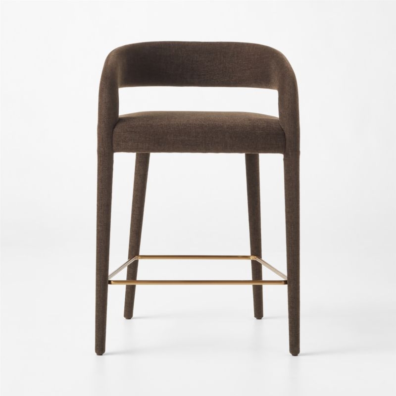 Lisette Brown Performance Fabric Counter Stool - Image 1