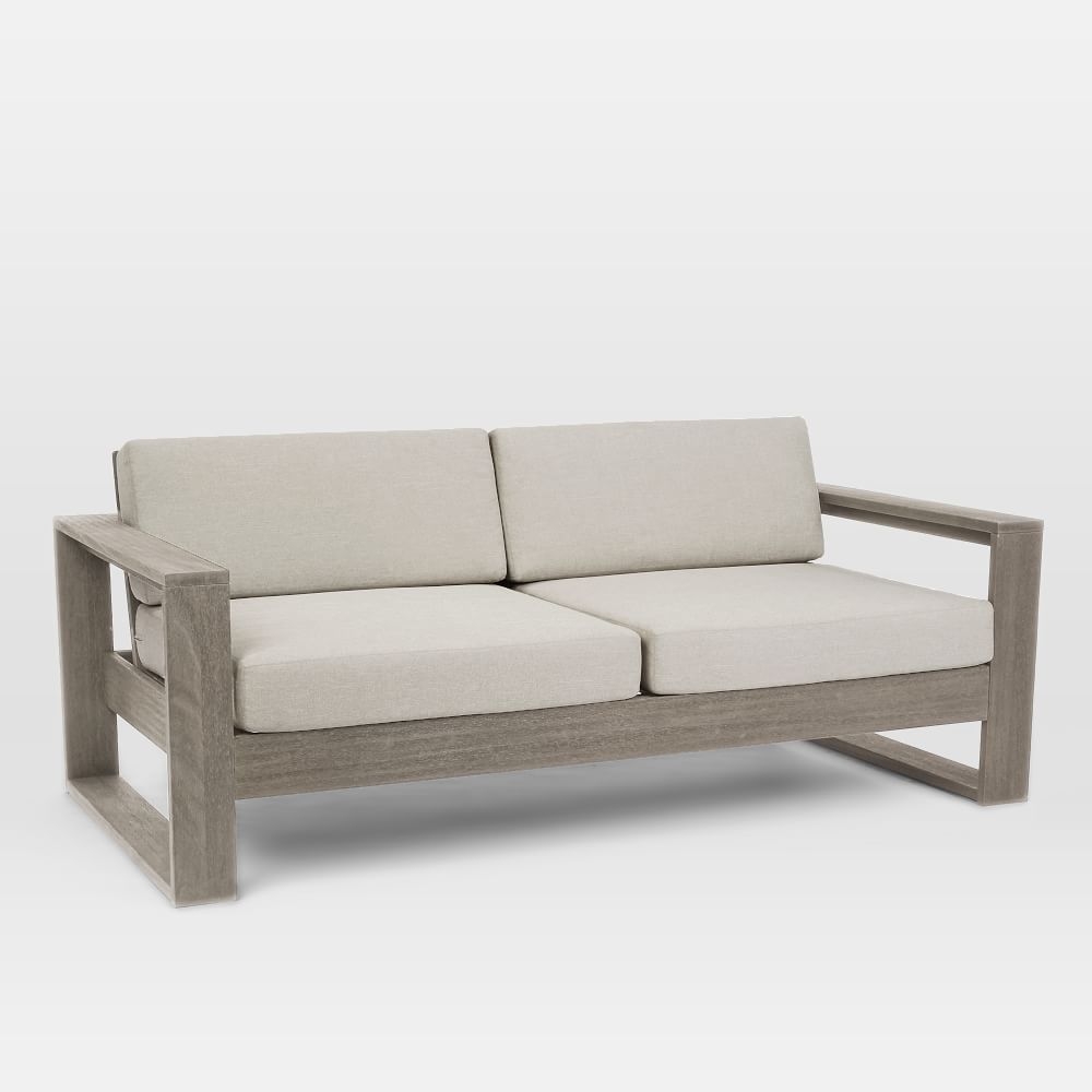 Portside Outdoor 75 in Sofa, Weathered Gray - Image 0