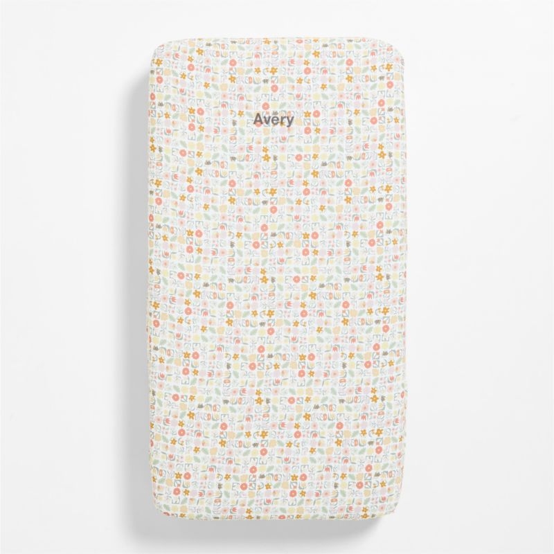 Flora Applique Organic Cotton Baby Crib Quilt - Image 1