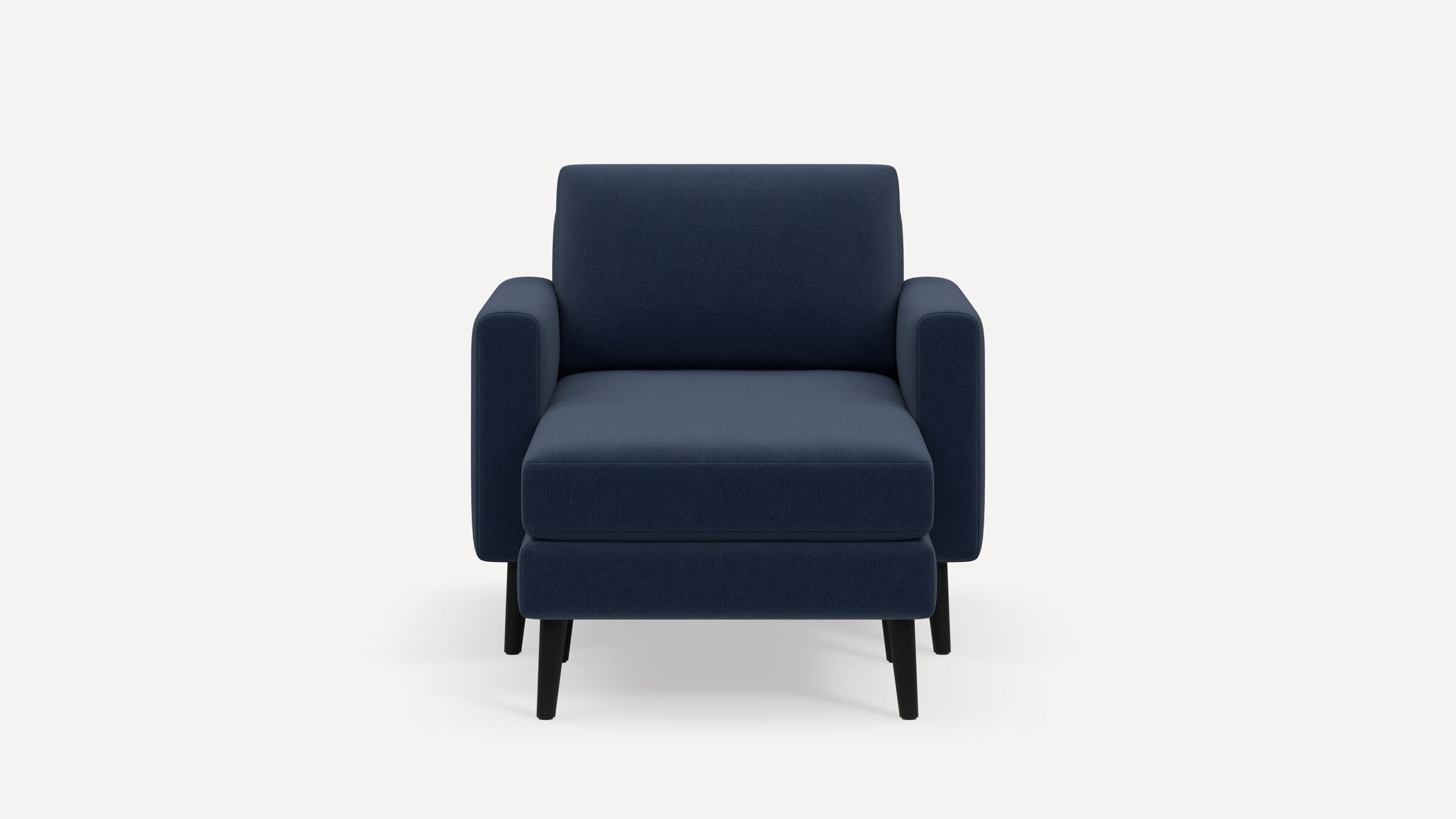 Nomad Armchair with Chaise - Navy Blue - Performance Flatweave / Ebony - Wood / Block - Image 0