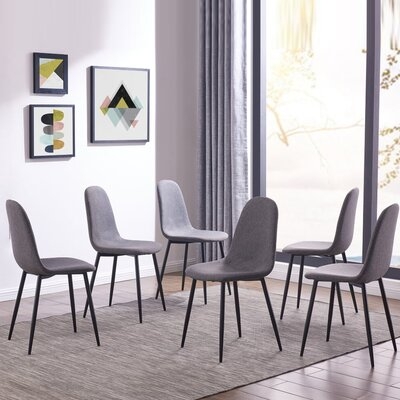Nick Upholstered Side Chair in Gray (Set of 6) - Image 1