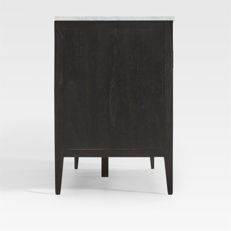 Enzo 72" Black Storage Media Console with Marble Top - Image 3