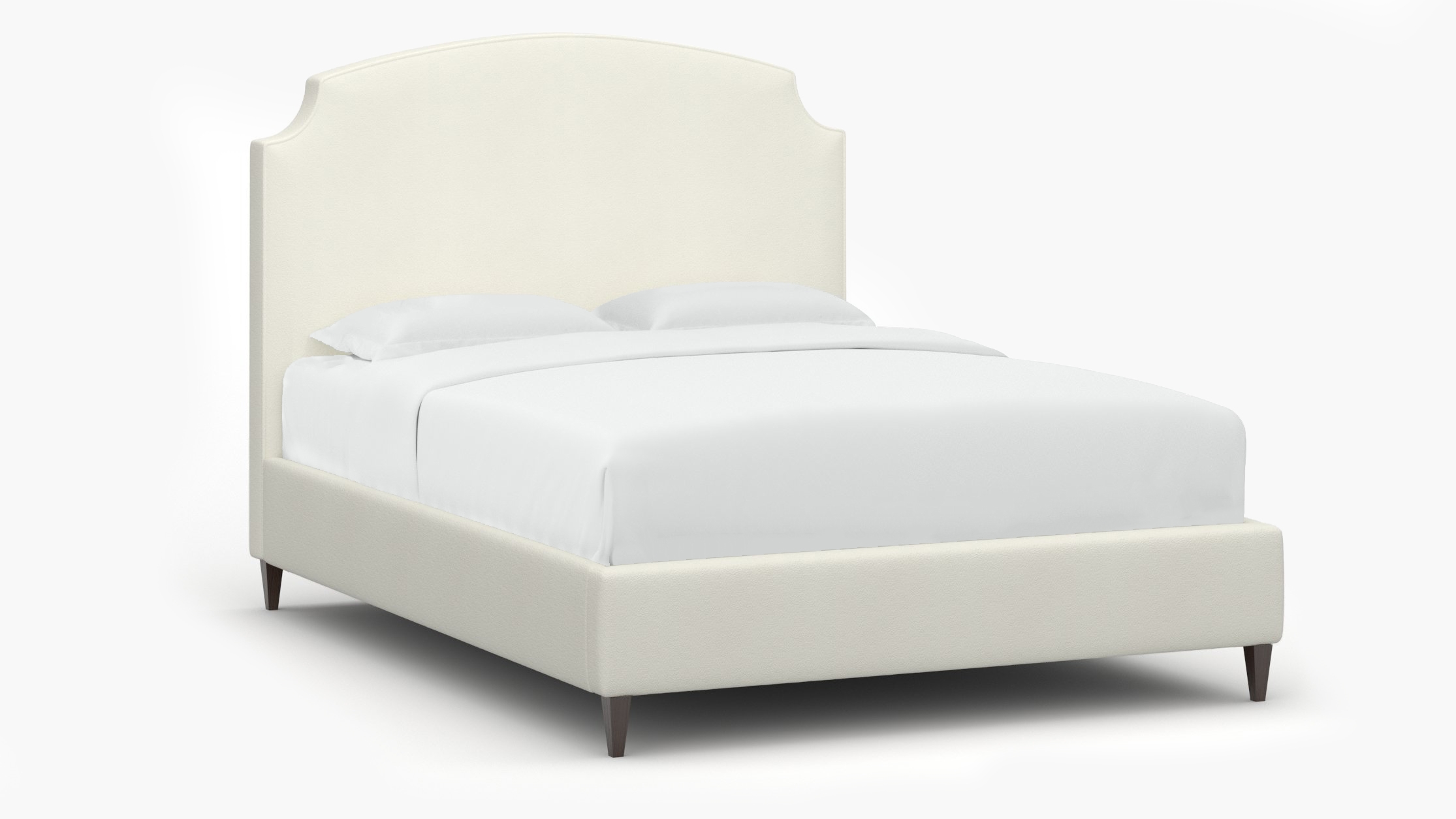 Cove Bed, Sheepskin, Espresso Square Tapered Leg, King - Image 1