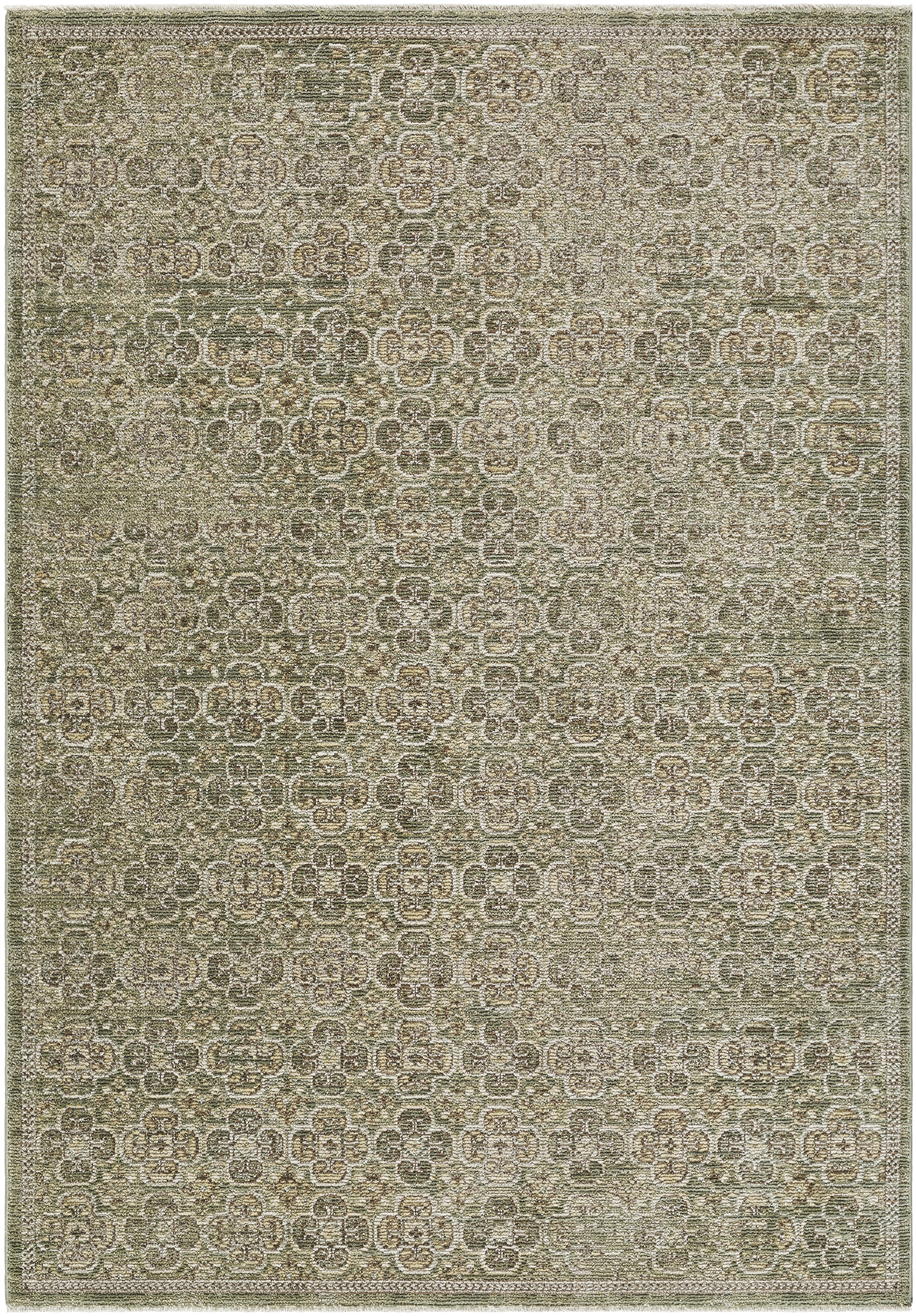 Myrtle Avenue Green Indoor 6'7" x 9' Machine Woven Rug - Image 0