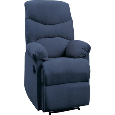 35 Inch Wide Manual Glider Home Theater Recliner,Blue - Image 0