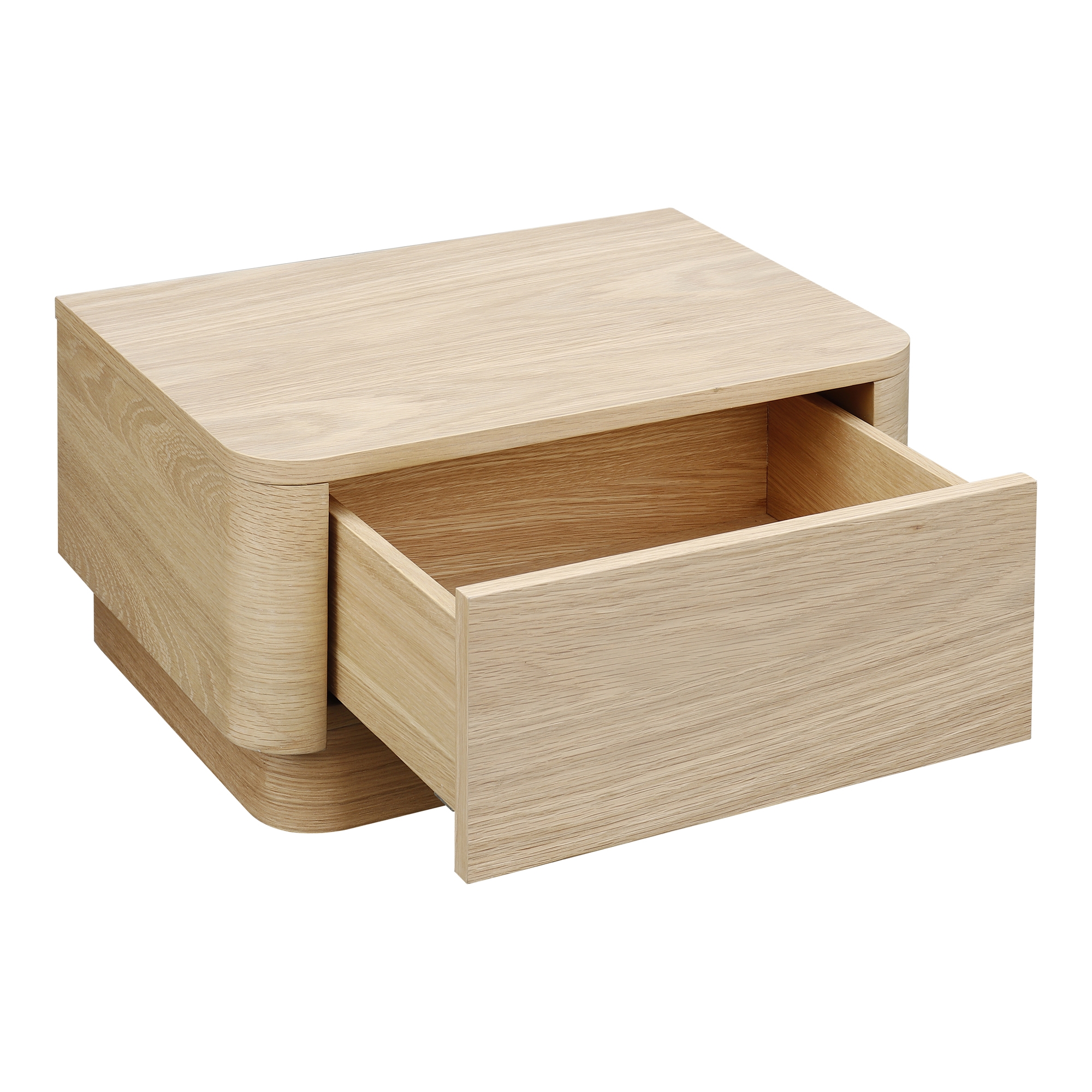 Round Off Small Nightstand Light Oak Brown - Image 2