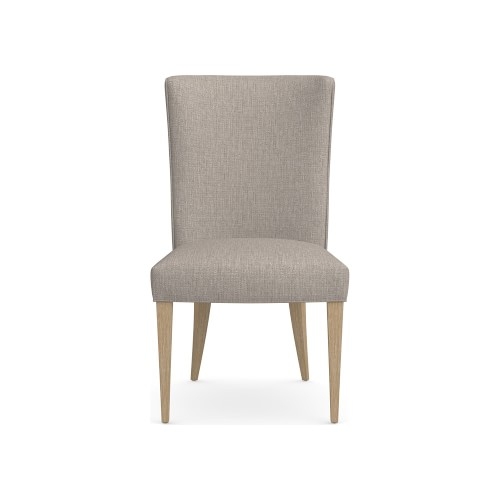 Trevor Side Chair, Standard Cushion, Perennials Performance Melange Weave, Light Sand, Natural Leg - Image 0
