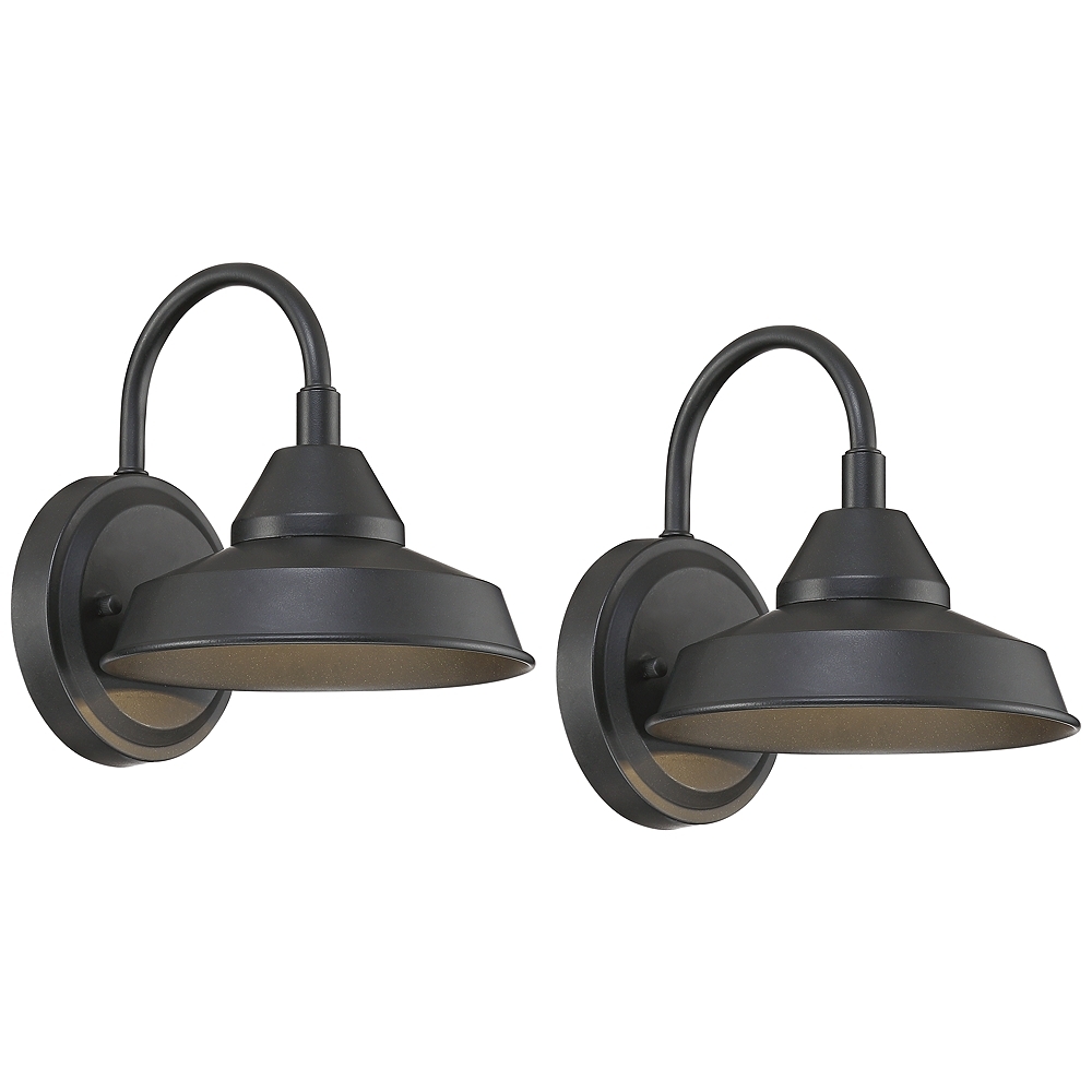 John Timberland Westley Black 8 1/2" High LED Outdoor Lights Set of 2 - Image 0
