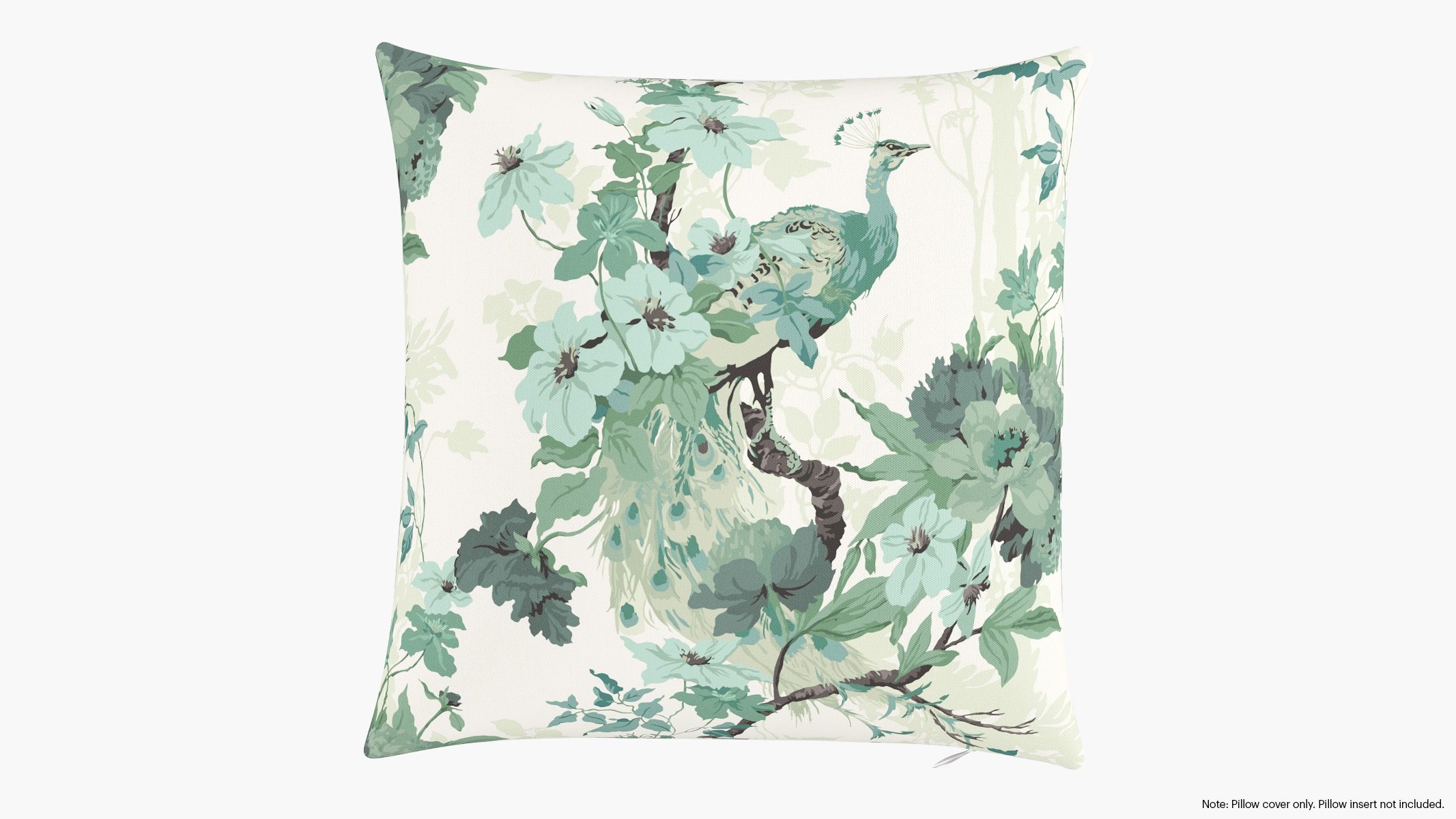 Throw Pillow Cover 18", Jade Peacock Park, 18" x 18" - Image 0